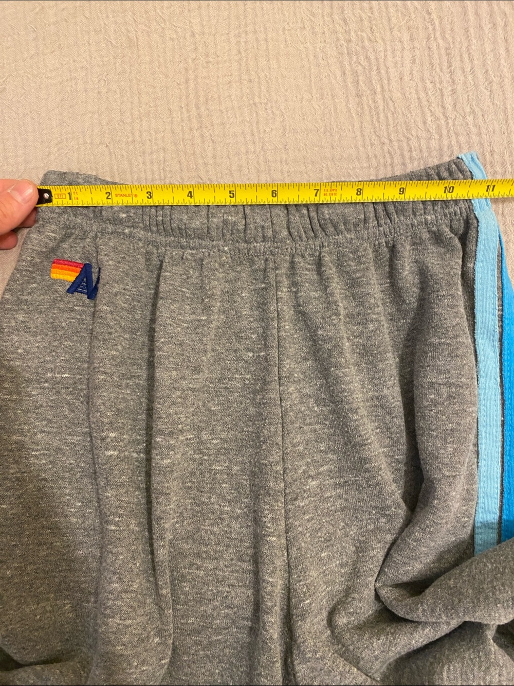 Aviator Nation Gray Joggers with Blue Side Stripe. Size S - Picture 7 of 10